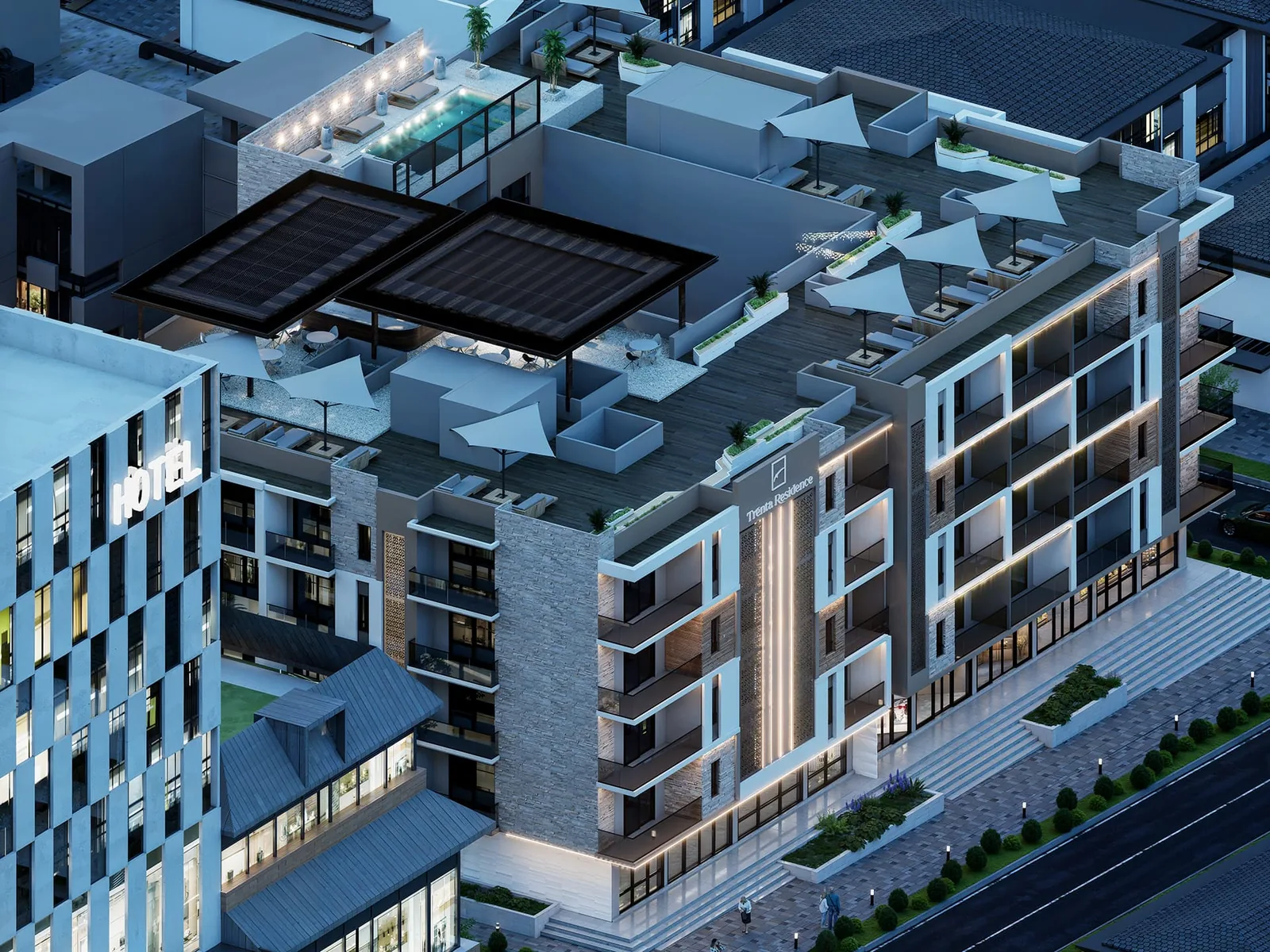 Trenta Residence Hurghada rooftop amenities and leisure areas